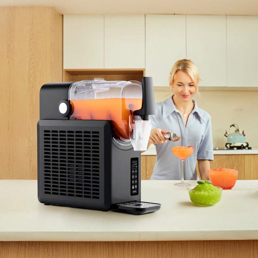 Máquina de Slushie, 2.6L / 88oz No se necesita hielo Máquina de Slushie para el hogar, máquina de bebidas congeladas con 5 programas predeterminados, máquina de Margarita con autolimpieza, Margaritas congeladas, Frappés, batido y más - Negro - Ver 1
