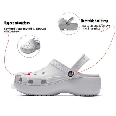 Crocs Women's Clog Shoes, Classic Cloud Style, Comfortable And Breathable Sandals, Slippers, Casual Shoes, Suitable For Students, Work, And Daily Commute, 206750-1NK