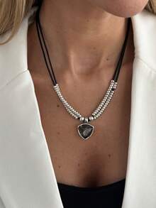 1件波西米亚风几何不对称水晶吊坠项链，优雅奢华，适合日常、派对、度假、情侣约会、女士节日生日等场合，百搭珠宝礼品。 - 項鍊 - 查看 10