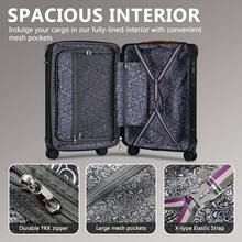 Joyway 5 Piece Luggage Set With Cup Holder, Expandable 25% Capacity, Includes Handbag, Anti Slip Wheels, Hook, Smart Carry On Suitcase For Men And Women Lock YKK Zippers Perfect For Business Trips, Back To School Season, Vacations Or Weekend Getaways - màu đen - Xem 5