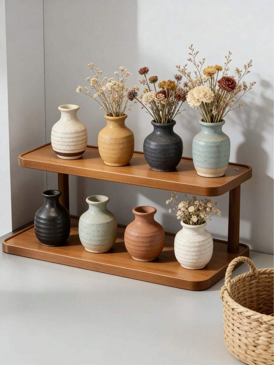 1 件装竹制桌面杯架、茶杯收纳架、咖啡杯架，适用于餐桌、餐边柜 - 彩色 - 查看 1