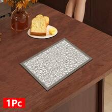 1 قطعة سجادة تجفيف الأطباق ماصة مطبوعة بنمط هندسي عربي، وسادة لعداد ماكينة إسبرسو، ديكور عيد إسلامي، سجادة لبالوعة الحمام، وسادة ناعمة لحنفية الماء، حامل أكواب البالوعة، ديكور المنزل، اكسسوارات المطبخ والحمام - متعدد الألوان - مشاهدة 16