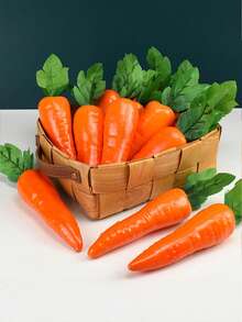 Conjunto de 3/6 cenouras artificiais realistas para decoração de Páscoa, ideais para festas, cozinhas, mesas, paisagismo, sacolas de presente, cestas e como adereço para fotografia. - Multicolorido - Ver 2