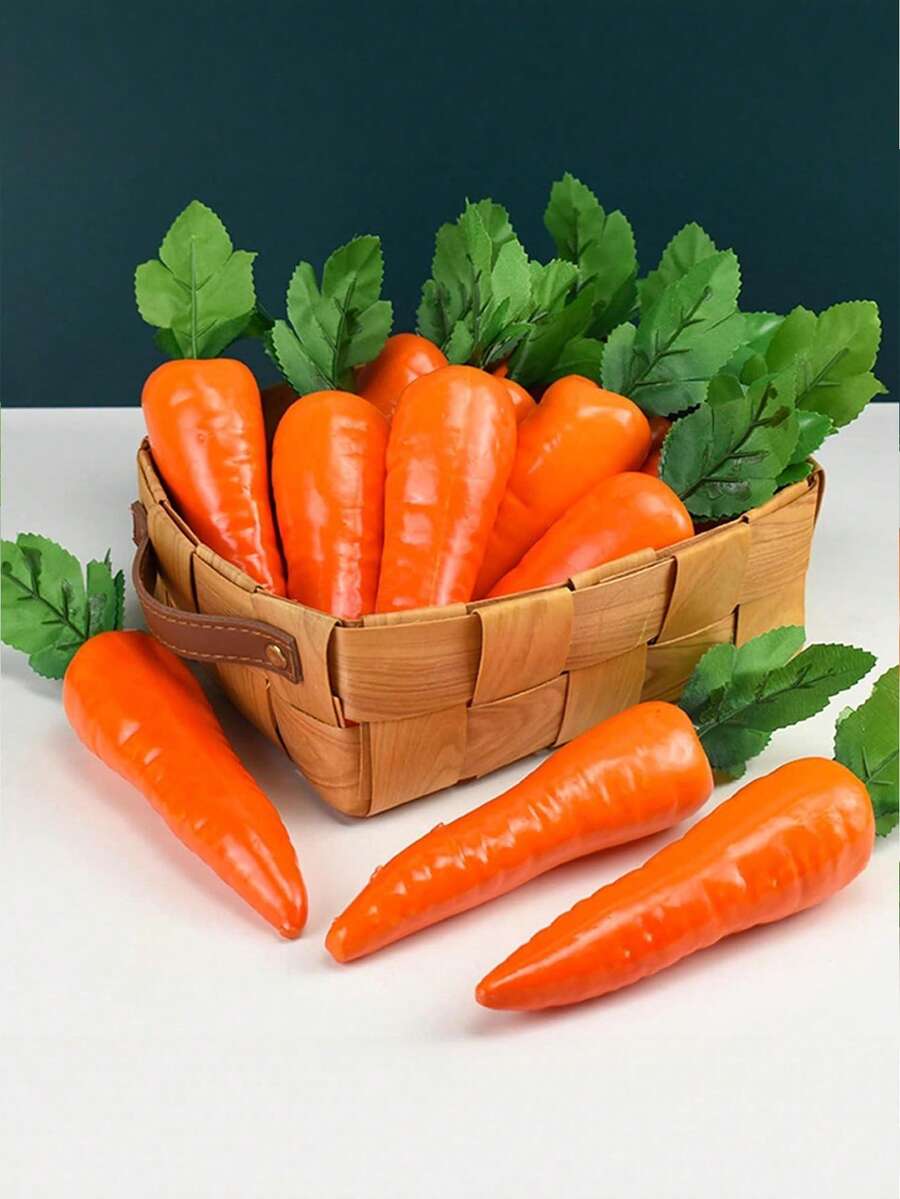 Conjunto de 3/6 cenouras artificiais realistas para decoração de Páscoa, ideais para festas, cozinhas, mesas, paisagismo, sacolas de presente, cestas e como adereço para fotografia.