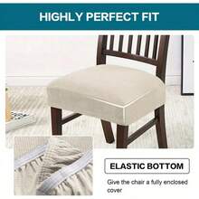 1/4/6pcs Elastic Stretch Dining Chair Covers, Removable & Washable Kitchen Chair Seat Cushion Protectors, Suitable For Hotel, Restaurant, Club And Bar Furniture Decor - Multicolor - View 6