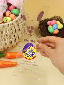 Personalized Holiday Candy Display Stand, Customizable Easter Bunny Egg Holder, Customizable Celebration Gift, Customizable Easter Decor, Fashionable Holiday Desktop Decor, Thoughtful Gift For Family And Friends, Home Decor, Easter Eggs, Whole Family - Style a - View 7