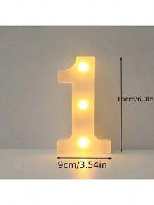 6.3IN Decorative Led Light Up Number Letters, White Plastic Marquee Number Lights Sign Party Wedding Decor Battery Operated Number - Multicolor - View 31