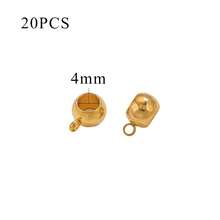 20 hạt thép không gỉ mạ vàng, lỗ dọc, có thể điều chỉnh kích thước, dùng làm hạt đệm để tự làm trang sức cho nữ, vòng cổ, vòng tay, bông tai. - Dọc qua hạt - Xem 16