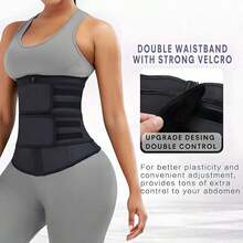 Women's Reversible Waist Trainer Belt, Zippered Tummy Control Body Shaper, Sports Compression Waist Cincher For Workout, Gym, Walking, Fitness, Daily Wear & Waist Support, Multiple Sizes - Black - View 1