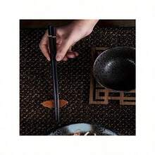 Heat-Resistant Alloy Chopsticks - Glass Fiber Polymer Material, Durable & Unbreakable For Home, Hotel & Restaurant Use - màu đen - Xem 6