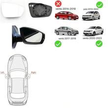 Luna Espejo Retrovisor Compatible con Vento 2017-2022 Y  2013-2022 Vw (LADO DERECHO R COPILOTO) - lado derecho r copiloto - Ver 1