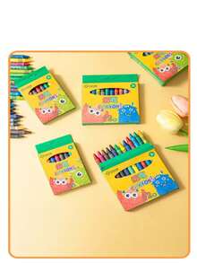 2026卡通无痕蜡笔 8/12/24色艺术油画棒涂鸦绘画文具幼儿园奖品 - 彩色 - 查看 4