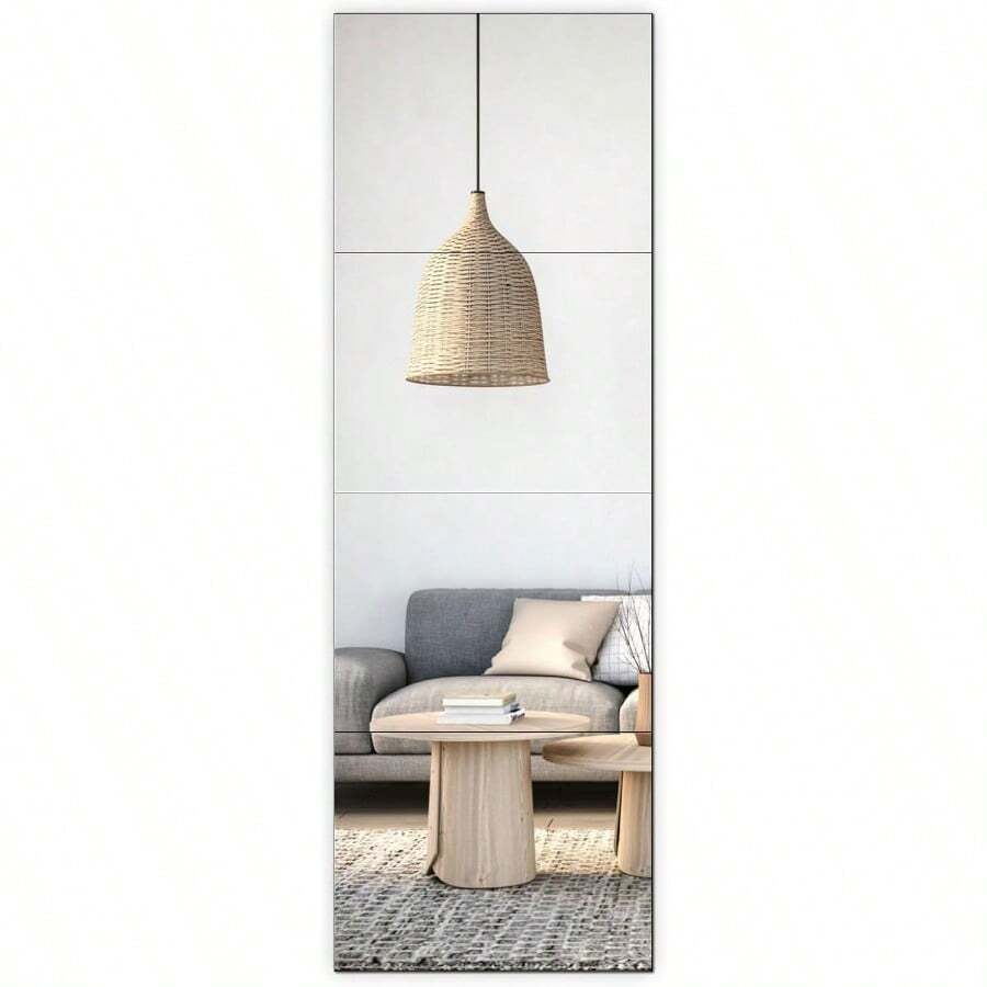 4PCS Mirror Tiles Full Length 40x30 Cm - As Pic - View 1