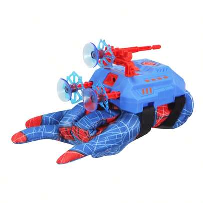 1 Set Kids Spider Hero Launcher Glove Toy, Upgraded Double-Head Suction Cup Soft Bullet Gun, Boys Superhero Roleplay Props, Outdoor Shooting Game Fun Birthday Gift