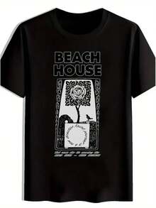 Printed Cotton T-Shirt - 黑色 - 查看 1
