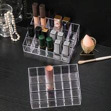 Women's Desktop Lipstick Storage Box, Bedroom Storage Rack, Plastic Lipstick Storage Box With Cover, Transparent Acrylic Lipstick & Lip Gloss Storage Rack, Nail Polish Rack, Anti-Pollution - Multicolor - View 1