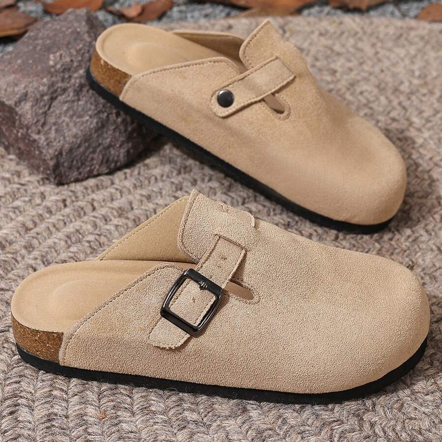 For Outdoor Comfort And Elegance Flats Shoes For Women Stylish And Versatile Slippers Flats Shoes With Comfort Cork Footbed Summer Slides Shoes Sandals For Women Outdoor Walking Travel - 杏色 - 查看 1