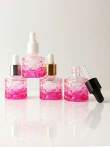 2 piezas/3 piezas/5 piezas/10 piezas/20 piezas Botellas de vidrio con cuentagotas recargables de 10ml para aceites esenciales y perfumes con diseño de piña redonda, mini viales transparentes rosas portátiles para muestras - Multicolor - Ver 1