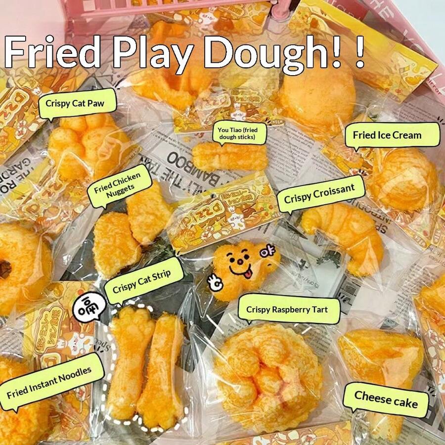 1件 2026新款油炸仿真食物玩具，炸猫爪华夫饼，炙烤鲭鱼，解压玩具 - 香脆汉堡挤压玩具 - 生日礼物 - 完美礼物 - 收藏品 - 爱好收藏家 - 送礼佳品 - 彩色 - 查看 1