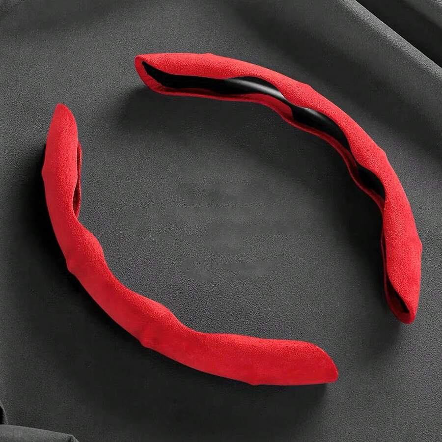 YAIUZGOO 1 Set Premium Velvet Breathable Anti-Slip Segmented Car Steering Wheel Cover, Fits All Vehicle Models - Multicolor - View 1