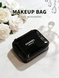 CHANEL Bolso de mano para mujer, bolsa de cosméticos, bolso de mano, bolsa de almacenamiento, estuche de maquillaje, también se puede usar como monedero para guardar artículos, incluye un espejo, adecuado como regalo para mujeres