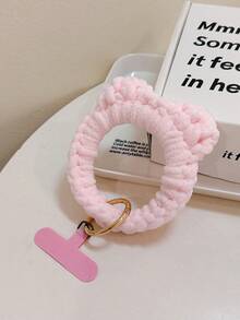 1pc Plush Short Wrist Strap, Yarn Owl Dopamine Hand Grip Phone Lanyard With Pad - Multicolor - View 3