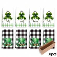 Bộ 2/4 khăn lau bát đĩa, in hình cỏ ba lá và mũ xanh, chất liệu microfiber mềm mại, thấm hút tốt, thích hợp làm quà tặng ngày lễ Thánh Patrick, trang trí, dùng trong nấu nướng và làm bánh, khăn lau bát đĩa, khăn lau nhà, khăn tay, trang trí nhà bếp, quà tặng cho hàng xóm, mẹ, sinh nhật, tân gia cho bạn bè. - Nhiều màu - Xem 13
