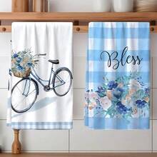 2/4 Pcs Set, Dish Towels, Fresh & Healing Pattern Printed, Super Soft Microfiber Modern Absorbent Cloths, Cooking & Baking Tea Towels, Dish Cloths, Cleaning Towels, Hand Towels, Super Soft & Highly Absorbent, Kitchen Decor, Gifts For Neighbors, Mothers, Birthdays, Housewarming Gifts For Friends, Kitchen Essentials, Daily Necessities - Multicolor - View 6