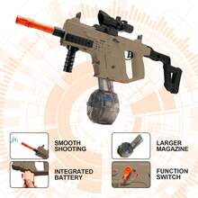 CiJL New VECTOR Electric Gel Ball Gun Toys, Automatic And Manual Double Shooting Modes Water Beads Blaster Toys With Large Magazine & Elastic Bottle, Suitable For Outdoor Shooting Games, The Gifts For Birthday/Holidays/Festival/Christmas, No Include Gel Balls - 駝色 - 查看 7