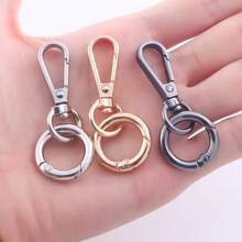 2pcs Swivel Clasps, Metal Lobster Claw Clasps With Keyring, For Keychain, DIY Crafts - Gunmetal - View 5
