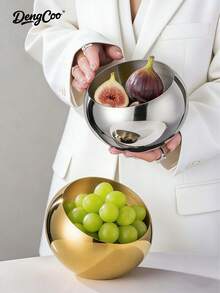 Dengcoo 1件不锈钢餐盘，斜边碗，甜点碗，蛋糕碗，布丁船和小吃盘，适合节日招待客人、派对聚会和花园下午茶 - Bowl - 查看 8