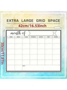 1pc Magnetic Refrigerator Calendar - Strong Magnetic Backing, Smooth Dry-Erase Surface, Practical Calendar, Durable Whiteboard - Ideal For Kitchen Organization, Meal Planning, Family Scheduling, Reminders And Fridge Notes, Use This Convenient Calendar To Easily Manage Your Monthly Arrangements. - Multicolor - View 5