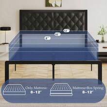 /Full/Twin Bed Frame With Tufted Headboard Metal Platform Bed Frame With Under-Bed Storage,All Metal Support System,No Box Spring Needed,Noise-,Easy Assembly - 黑色 - 查看 9
