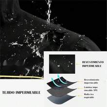 Ropa impermeable y resistente a la nieve, traje de lluvia para motocicleta para hombres y mujeres, chaquetas y pantalones reflectantes, impermeable, transpirable, ligero - xl+negro1 - Ver 7