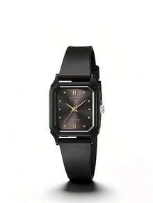 Casio 卡西欧女士方形腕表，时尚简约设计，经典模拟表盘带日期显示，石英机芯。这款女士腕表融合了日韩风格。黑色表盘。型号：LQ-142-1ADF。新年和圣诞节礼物之选。 - 黑色 - 查看 9