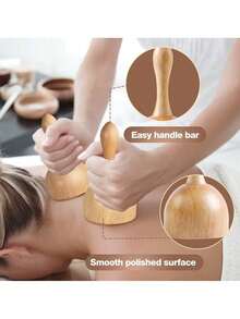 六合一木制按摩工具套装，木制按摩器，塑形按摩工具，淋巴引流按摩器，手动按摩工具，适用于腿部、腰部、肩部、手臂、背部，家用及办公木制按摩滚轮 - 彩色 - 查看 4