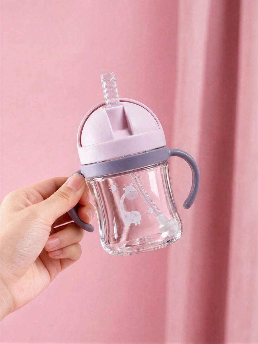 Cartoon Straw Cups For Baby 250ml - 粉色 - 查看 1