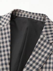 Tucano 男士格子单排扣西装，平驳领，单扣设计，修身剪裁，适合办公室、商务会议、休闲商务场合及日常通勤。