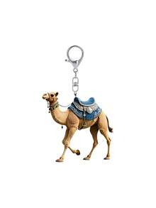 Camel & Rider Acrylic Keychain With 2d Flat, - Arabian Desert Themed Collectible With Interlocking Camel Humps, Arabic Desert Design ,Durable Camel Rider Statues For Backpacks, Bags, Souvenirs,Keychain, Access Card,Perfect Gift For Middle East Culture Gifts,Arab Souvenirs Ramadan, Eid, Valentine's Day, Christmas, Or Thanksgiving. - Multicolor - View 12