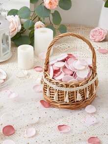 100/200/300片装丝绸玫瑰花瓣，粉色系列，适用于花童篮、走道装饰、餐桌摆饰、派对彩纸屑、新娘送礼会、浪漫夜晚装饰、房间装饰、家居装饰、浴室装饰 - 粉紅色系 - 查看 4