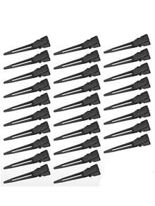 30pcs Women's Fashion Simple Convenient Y2K Style 1.8in Alloy Black Hollow Hair Clips, Suitable For Women's Daily Hairstyling In Salons, Hair Clips, Duck Clips, Hair Accessories, Claw Clips, Hair Slide, Hair Barrettes - Black - View 8