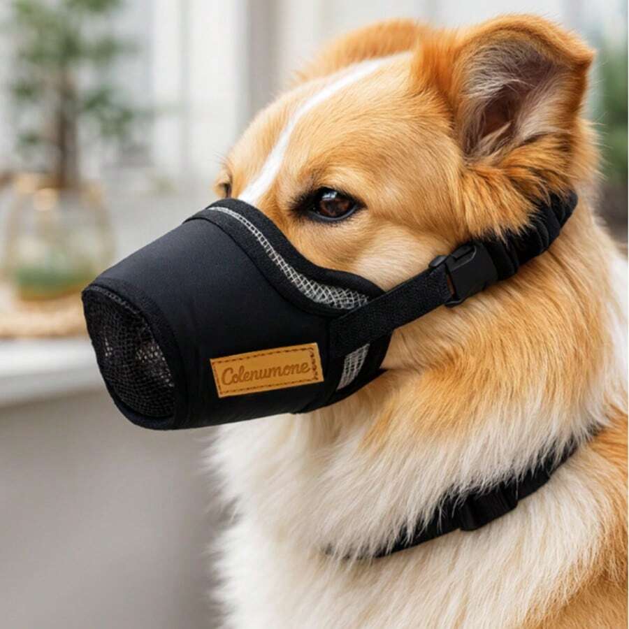 Bozal ajustable para perros, cubierta de boca para perros transpirable anti-mordedura y anti-ladrido - Negro - Ver 1