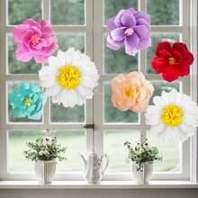 5 bông hoa giấy kích thước 30cm và 25cm, hoa nhân tạo 3D sống động như thật, thích hợp cho đám cưới, sinh nhật, phông nền cô dâu, trang trí tiệc sinh nhật, phông nền chụp ảnh, trang trí cổng vòm. - hồng + trắng - Xem 9