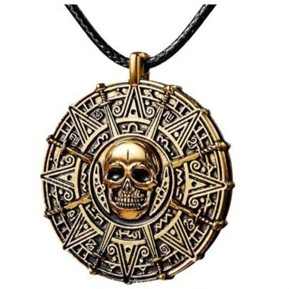 Collar cruz pirata hombres mujeres oro halloween joyería dije cruz accesorios caribe