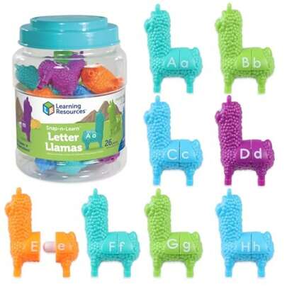 CYPNLearning Resources Snap-n-Learn Llamas Abecedario para Niños Juguetes Educativos para Niños Alfabeto 26 Piezas Edades 18+ MesesFashion