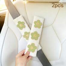 Soft Car Seat Belt Cover Fresh Flower Design 1 Or 2 Pcs Optional Shoulder Protection