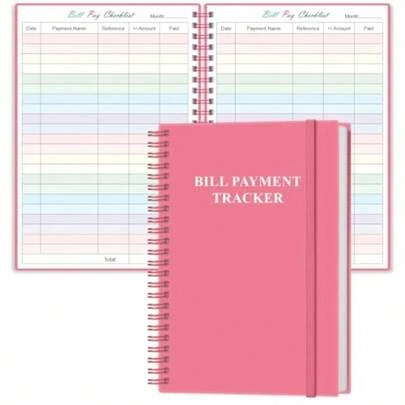 Bill Payment Checklist - Monthly Bill Organizer Planner For Personal Budgeting Financial Bill Payment Tracker Notebook 5.8 X 8.5 Pink