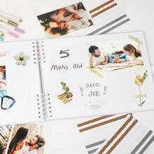 1 Cuốn Album Lưu Niệm 60 Trang (30 Tờ), Album Lưu Niệm Giấy Kraft Dùng Làm Sổ Lưu Niệm Đám Cưới và Kỷ Niệm, Album Lưu Niệm Gia Đình Tự Làm - Dùng Để Tự Làm Giấy Thủ Công, Quà Giáng Sinh (Màu Đen) - Màu trắng - Bộ nhỏ - Đóng hộp - Xem 7