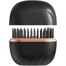 Mini Straightener, Rechargeable Portable 2 In 1 Hair Cordless Straightener Brush Fast Heating Hot Comb For Home Travel Gift, Anti Scald Shell Lightweight Portable 3-Speed Temperature Control - Black - View 2