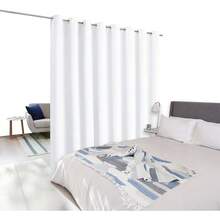 Patio Door Curtain Sound Blocking, Bedroom Privacy Room Divider Curtain Screen Partitions, Thermal Insulated Blackout Closet Sliding Door Curtain (1 Panel, 8.3ft Wide By 7ft Long, Gray) - White - 查看 2